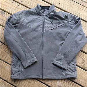 Spyder Men’s Large Gray Fleece Lightweight Jacket Full Zip
